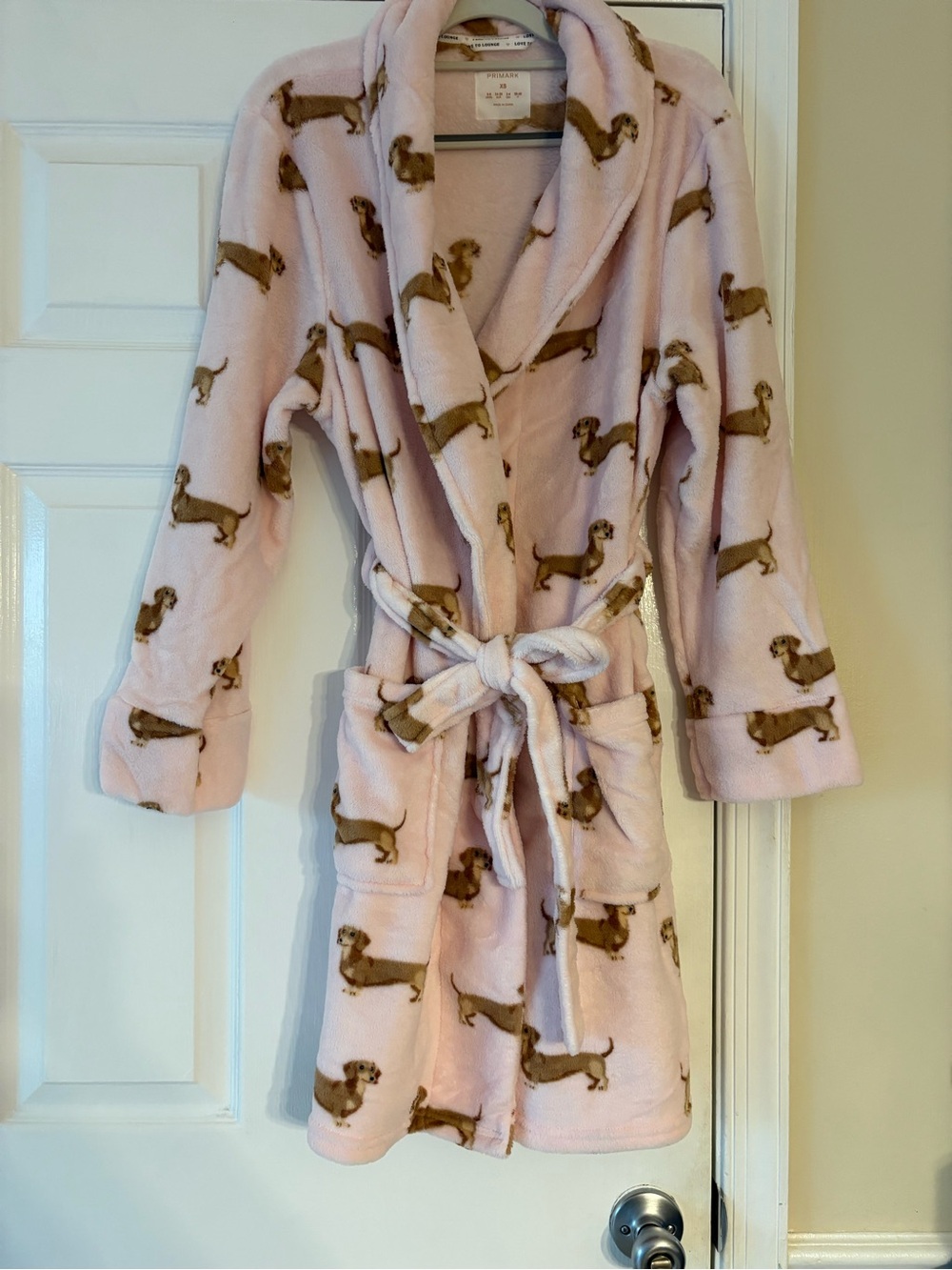 Pink Robe with Dachshund Print